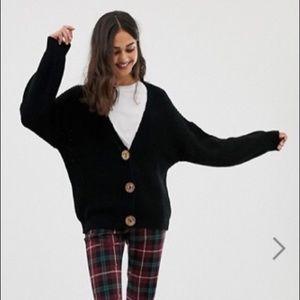 ASOS DESIGN cardigan with chunky buttons